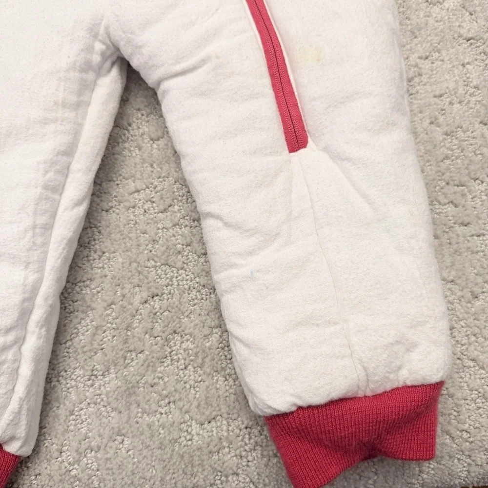 Disney Vintage Mickey & Minnie Hooded Full Zip Snowsuit 18M Alphabet White/Pink
